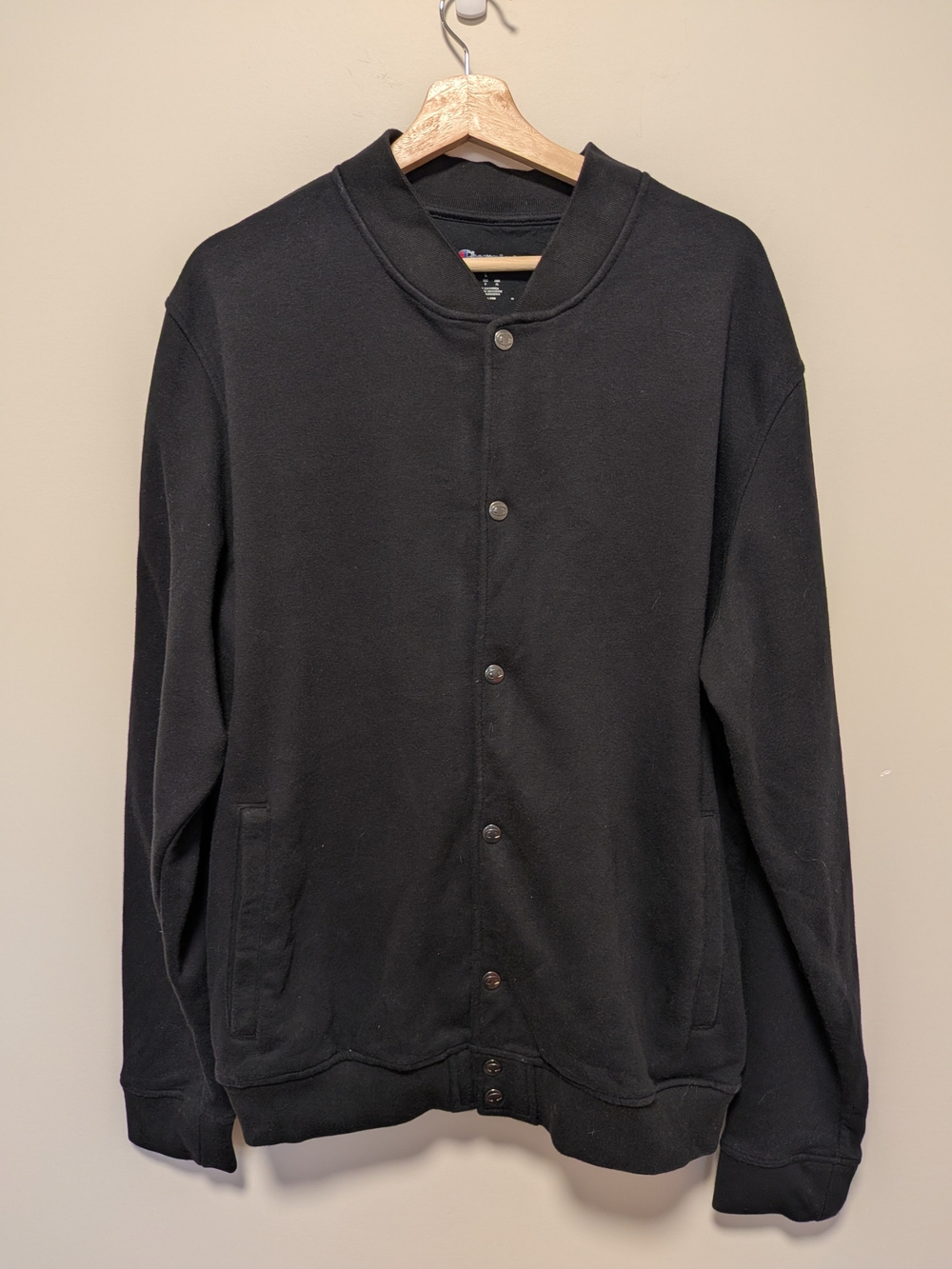 Champion Black Bomber Jacket - Unisex Size L